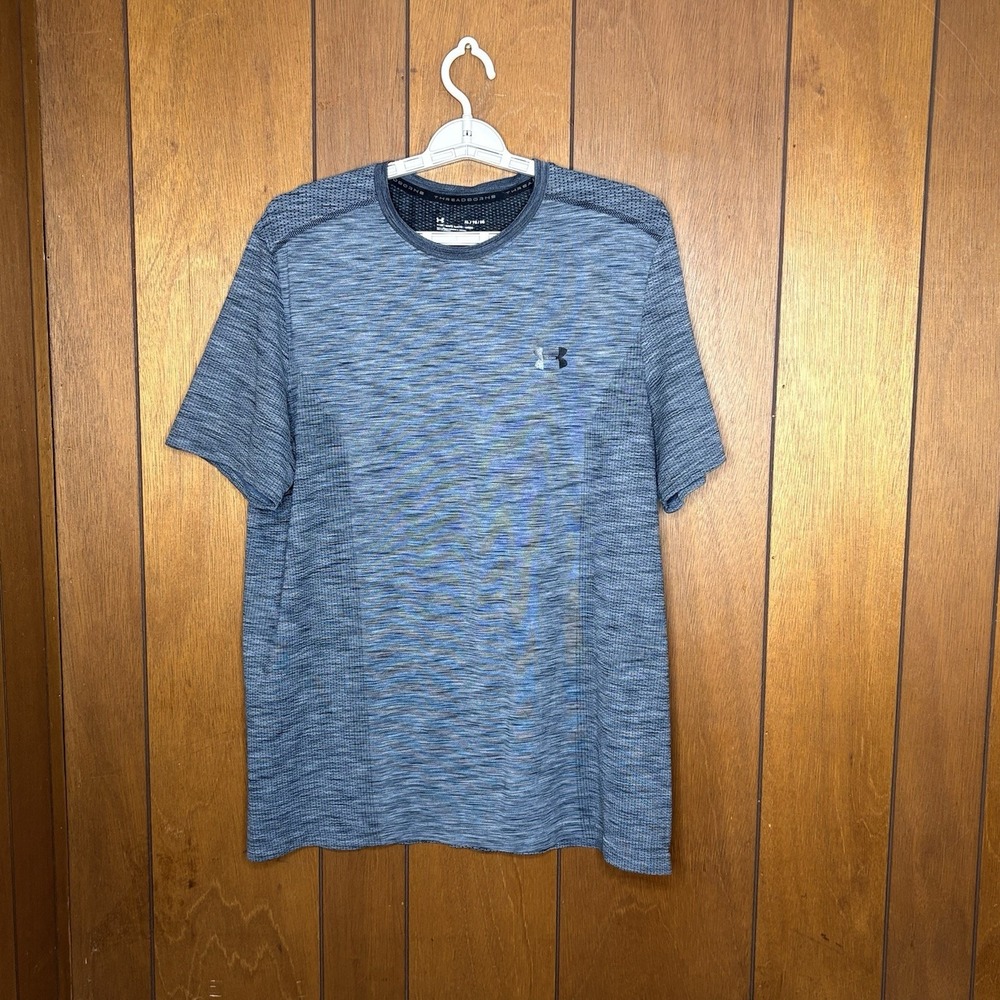 Under Armour Threadborne Shirt Men's XL Blue HeatGear Seamless Running Training